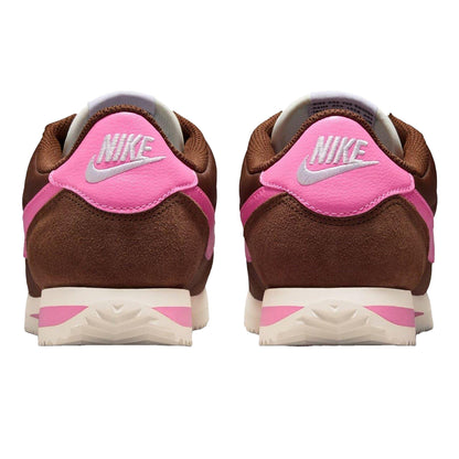 Brown-Pink - Back - Nike Womens-Ladies Cortez Suede Trainers
