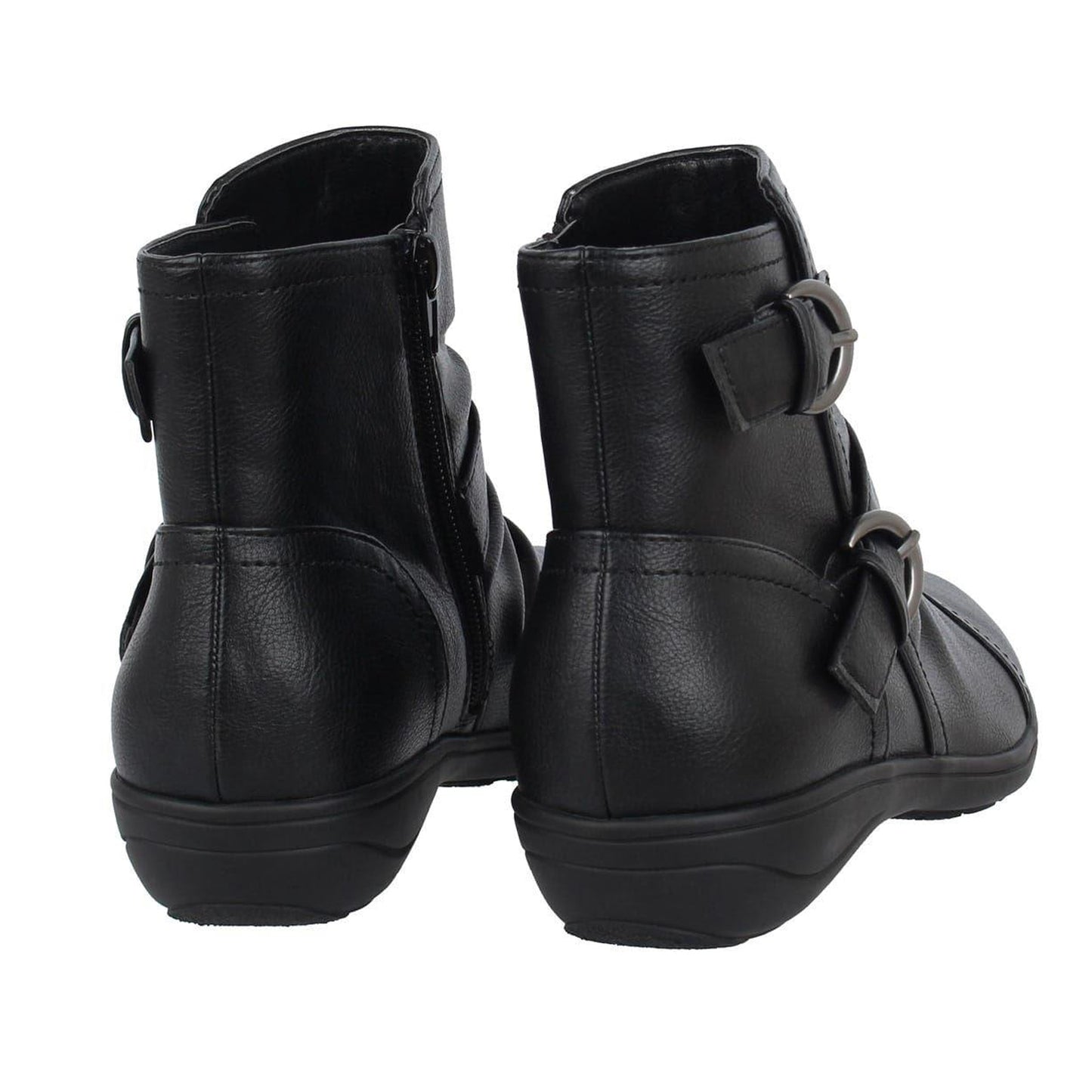 Black - Back - Miso Womens-Ladies Low Wedge Ankle Boots
