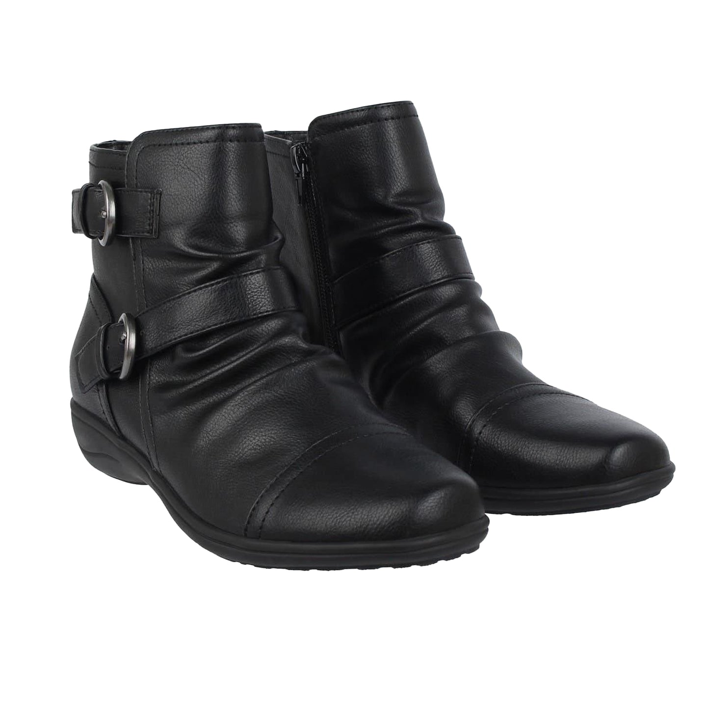 Black - Lifestyle - Miso Womens-Ladies Low Wedge Ankle Boots