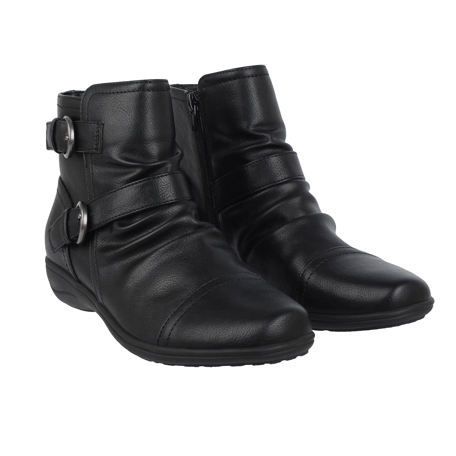 Black - Lifestyle - Miso Womens-Ladies Low Wedge Ankle Boots