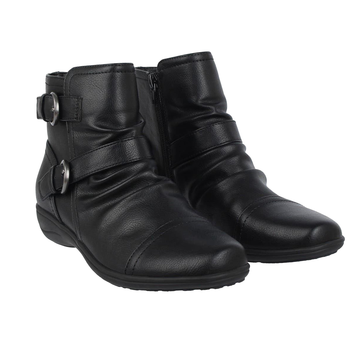 Black - Lifestyle - Miso Womens-Ladies Low Wedge Ankle Boots