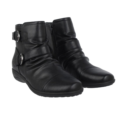 Black - Lifestyle - Miso Womens-Ladies Low Wedge Ankle Boots