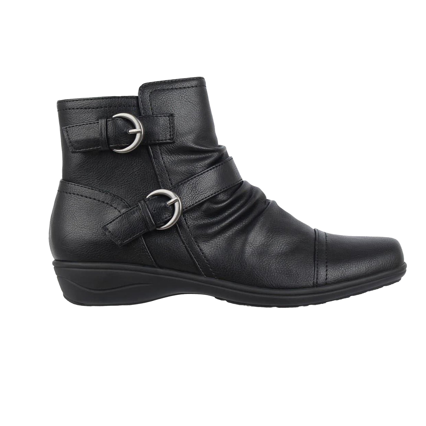 Black - Front - Miso Womens-Ladies Low Wedge Ankle Boots