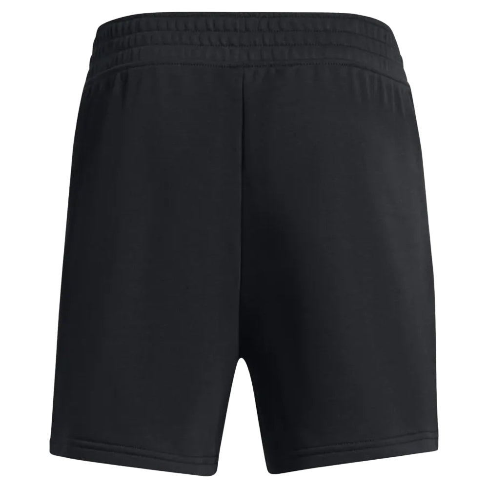 Black - Back - Under Armour Girls Rival Terry Cross Front Shorts