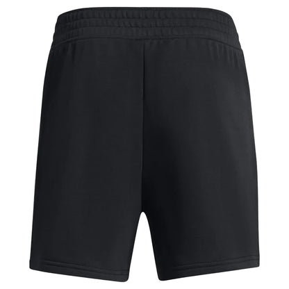 Black - Back - Under Armour Girls Rival Terry Cross Front Shorts
