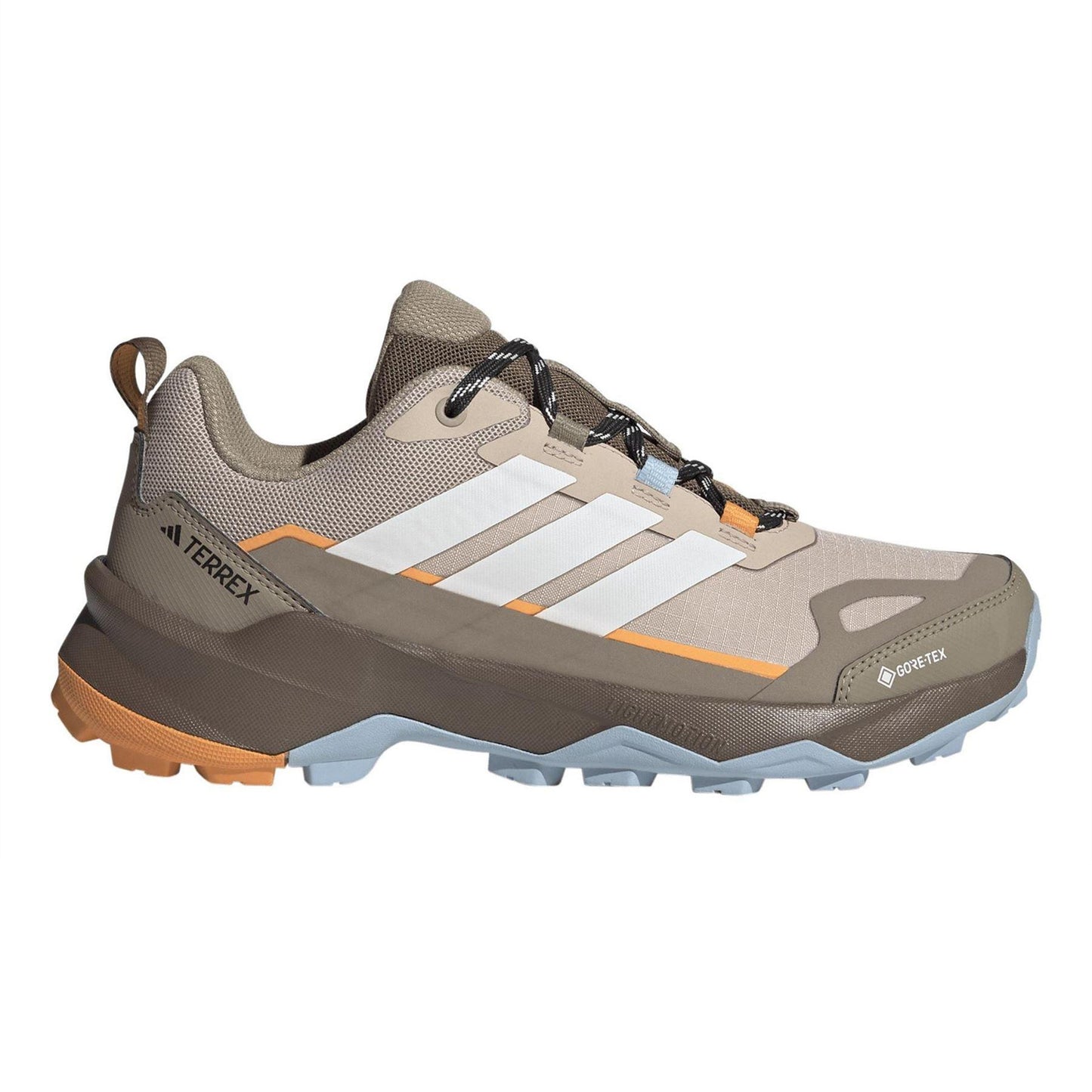 Taupe-White-Blue - Front - Adidas Womens-Ladies Terrex Skychaser Hiking Shoes