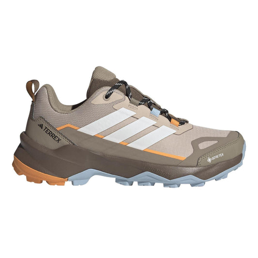 Taupe-White-Blue - Front - Adidas Womens-Ladies Terrex Skychaser Hiking Shoes