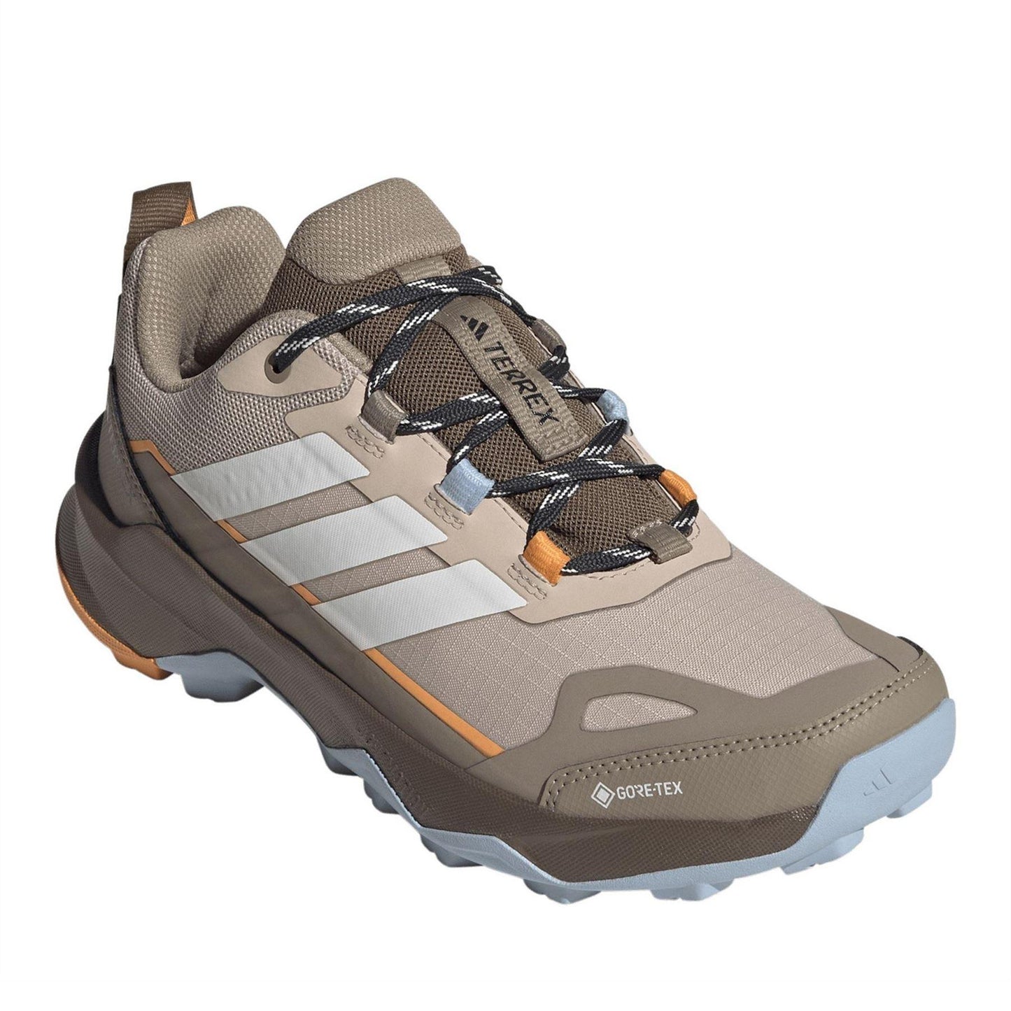 Taupe-White-Blue - Side - Adidas Womens-Ladies Terrex Skychaser Hiking Shoes