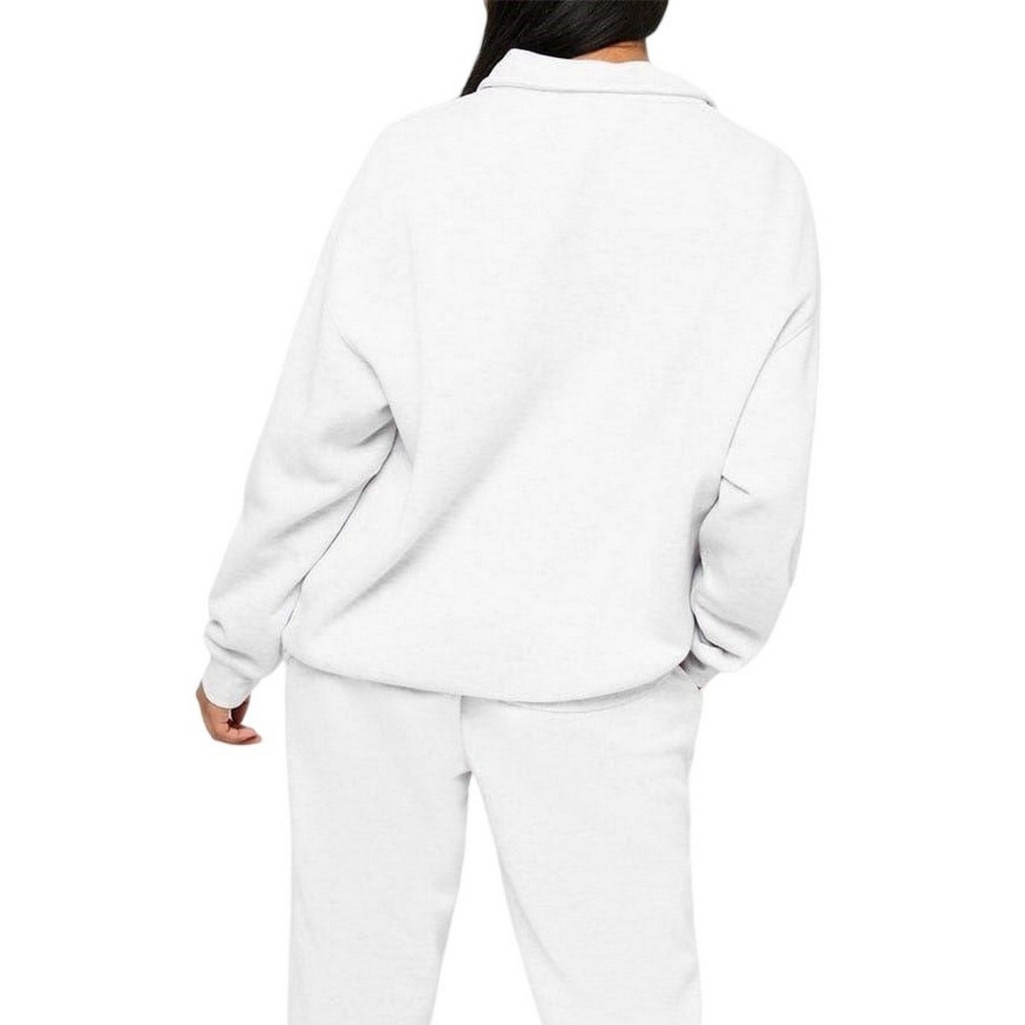 Ice Marl Marl - Back - Slazenger Womens-Ladies Quarter Zip Oversized Sweatshirt