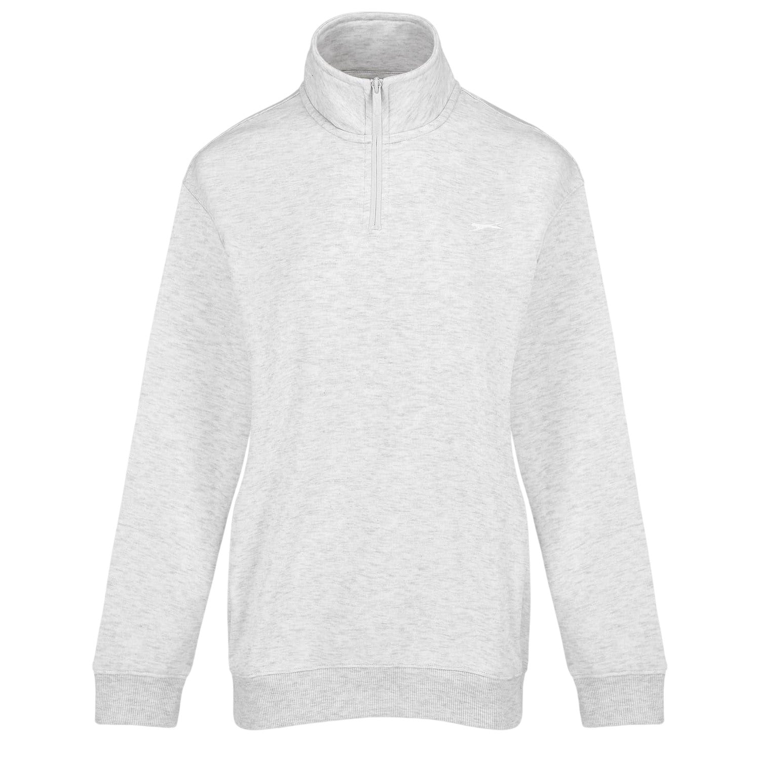 Ice Marl Marl - Front - Slazenger Womens-Ladies Quarter Zip Oversized Sweatshirt