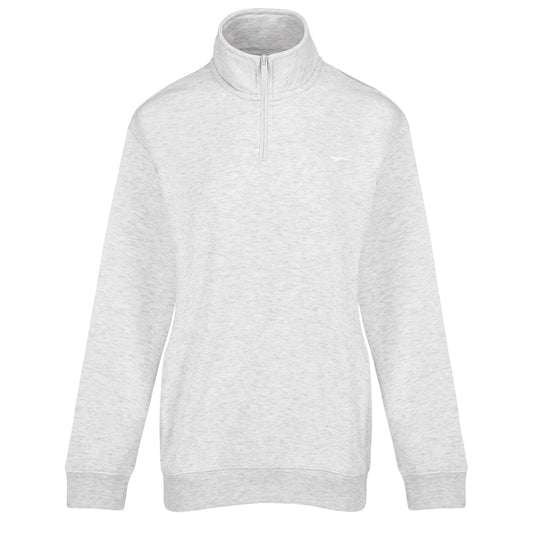 Ice Marl Marl - Front - Slazenger Womens-Ladies Quarter Zip Oversized Sweatshirt