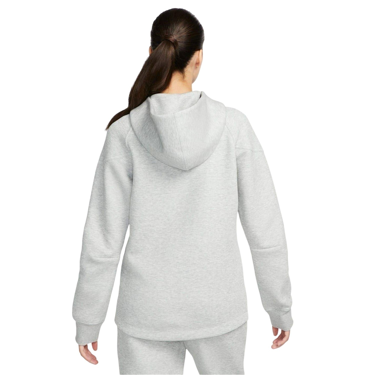 Grey - Back - Nike Womens-Ladies Windrunner Tech Fleece Full Zip Hoodie