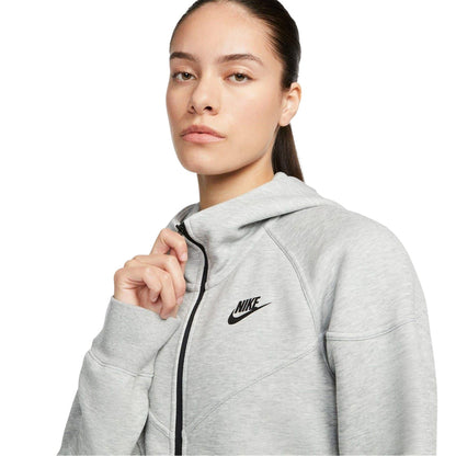 Grey - Side - Nike Womens-Ladies Windrunner Tech Fleece Full Zip Hoodie