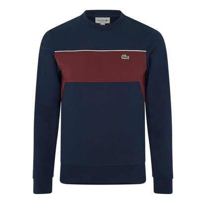 Navy Blue - Front - Lacoste Mens Colour Block Sweatshirt