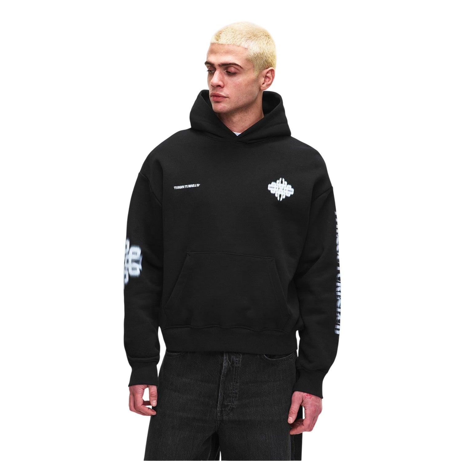 Black - Side - Couture Unisex Adult Graphic Print Drop Sleeve Hoodie