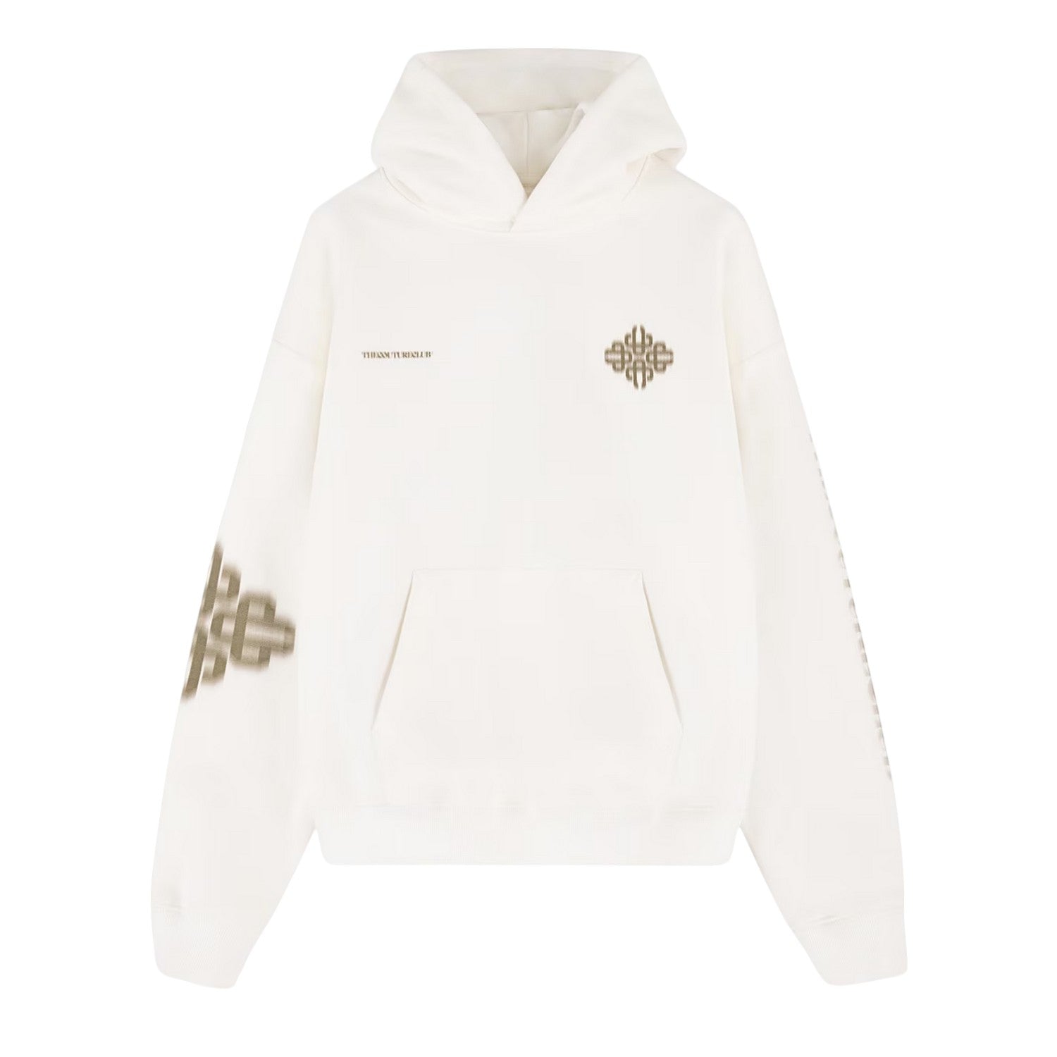 White - Front - Couture Unisex Adult Graphic Print Drop Sleeve Hoodie
