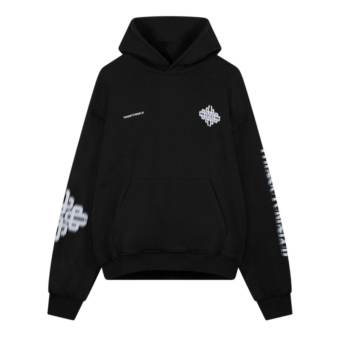 Black - Front - Couture Unisex Adult Graphic Print Drop Sleeve Hoodie