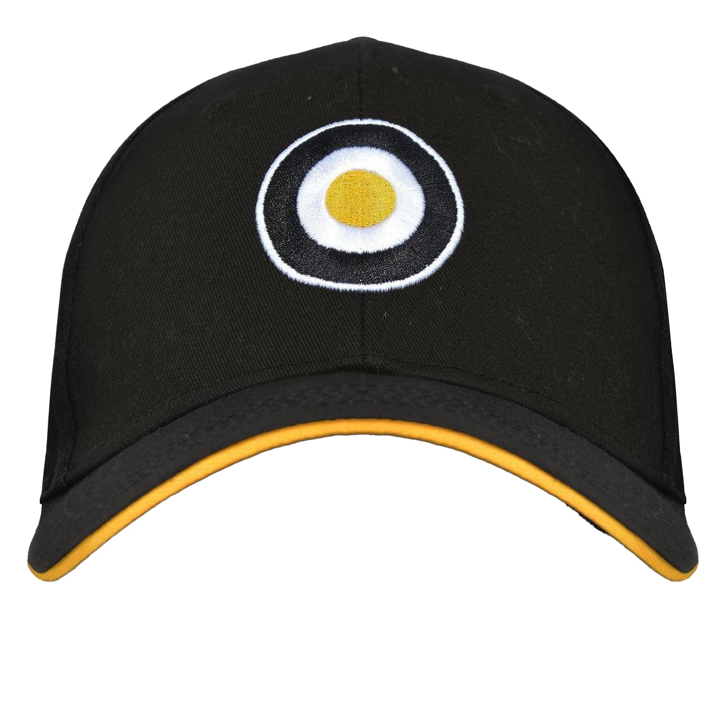 Black-Gold - Front - Lambretta Mens Target Snapback Baseball Cap