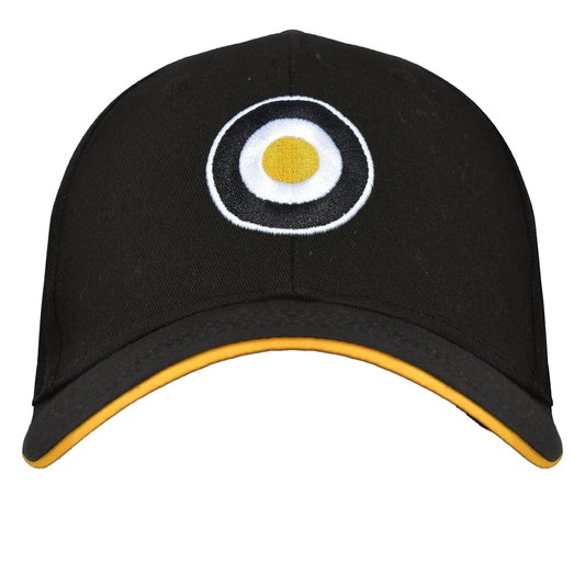 Black-Gold - Front - Lambretta Mens Target Snapback Baseball Cap