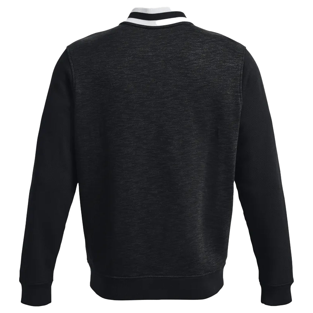 Black - Back - Under Armour Mens Essential Heritage Full Zip Fleece Top