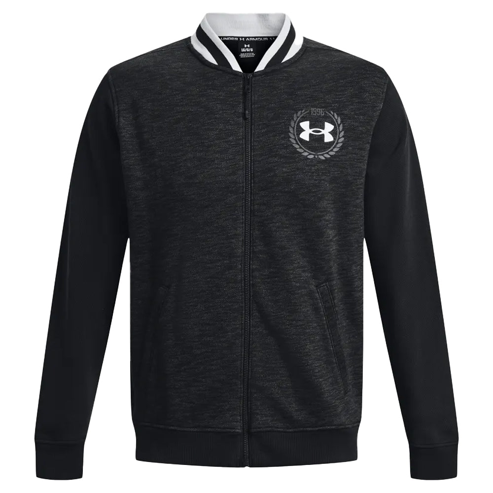 Black - Front - Under Armour Mens Essential Heritage Full Zip Fleece Top