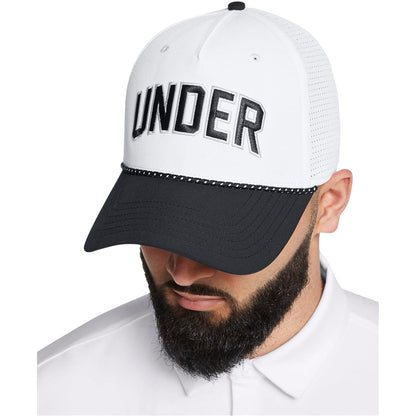 White - Side - Under Armour Drive Rope Golf Snapback Cap