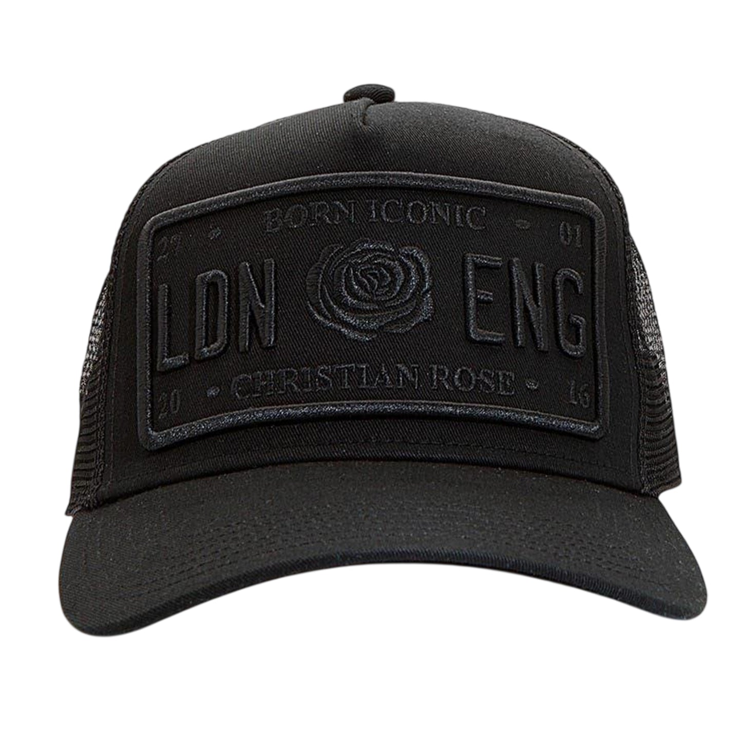 Black - Front - Christian Rose Baby Trucker Cap