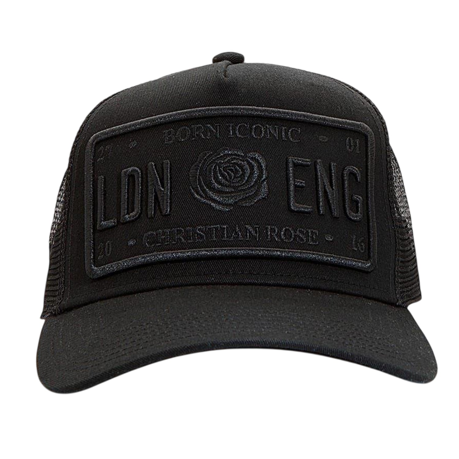 Black - Front - Christian Rose Baby Trucker Cap