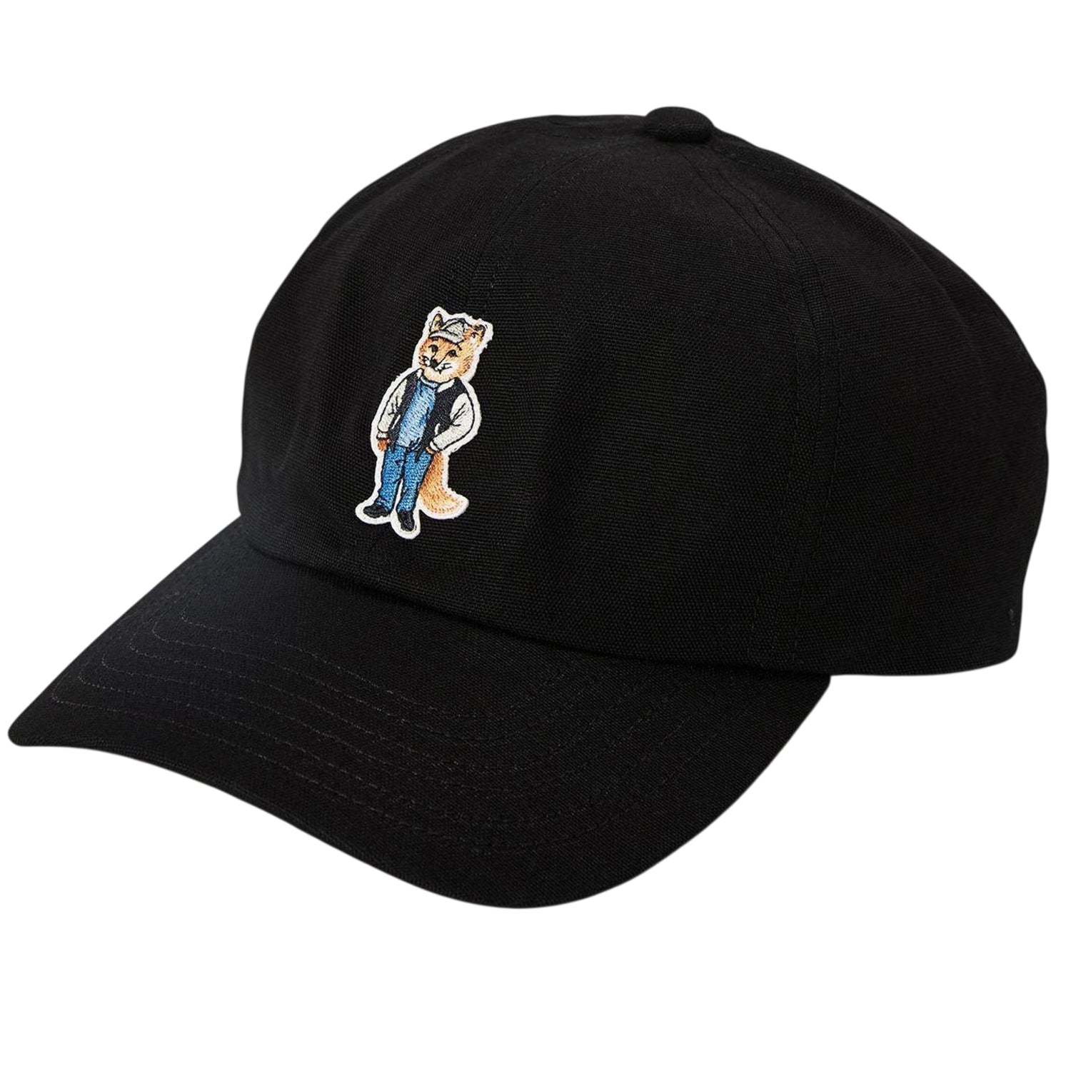 Black - Front - Maison Kitsuné Mens Cotton Baseball Cap