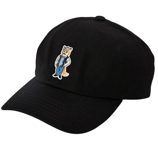 Black - Front - Maison Kitsuné Mens Cotton Baseball Cap