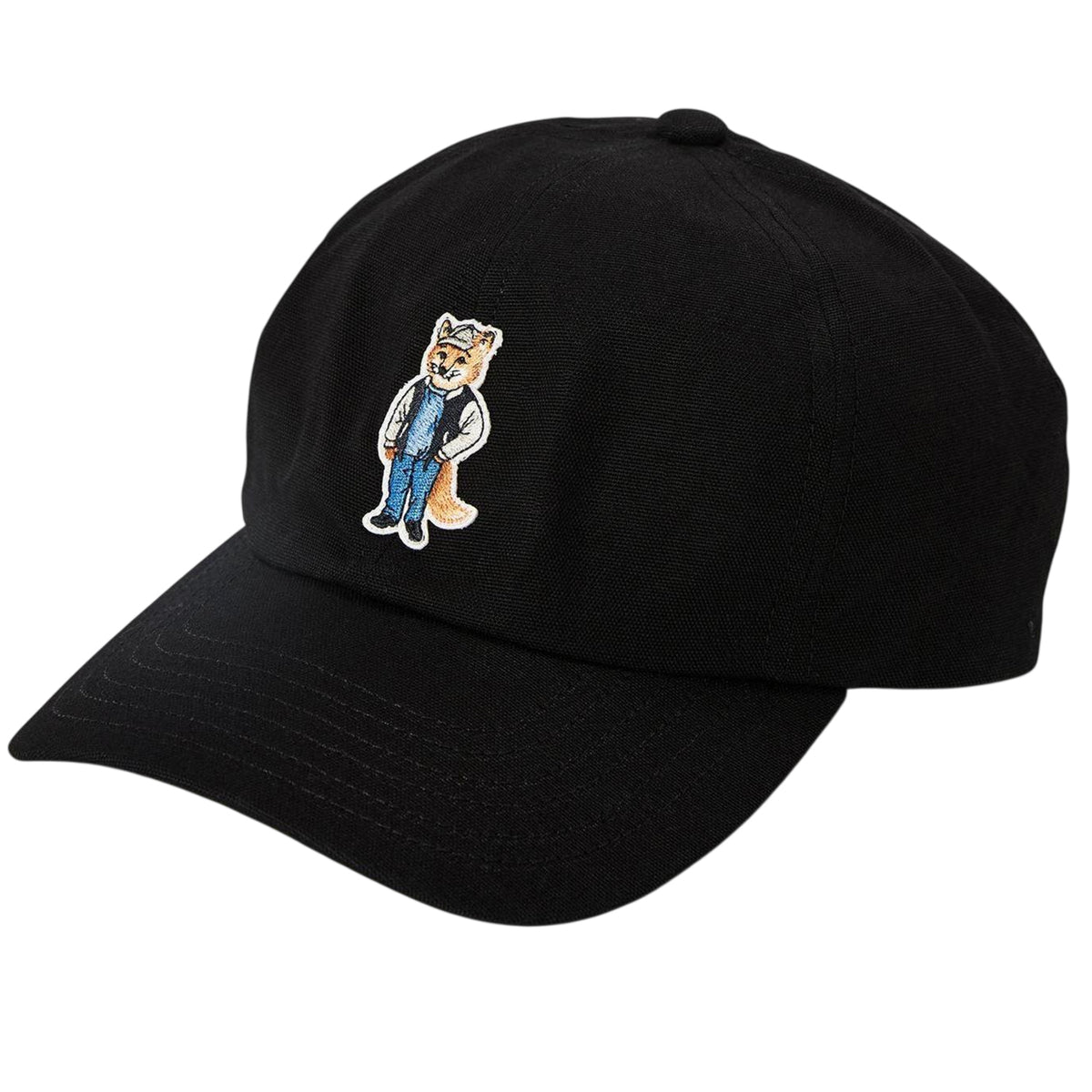 Black - Front - Maison Kitsuné Mens Cotton Baseball Cap
