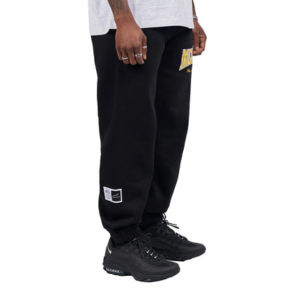 Black-Yellow - Back - Mercier Mens Kansas Relax Jogging Bottoms