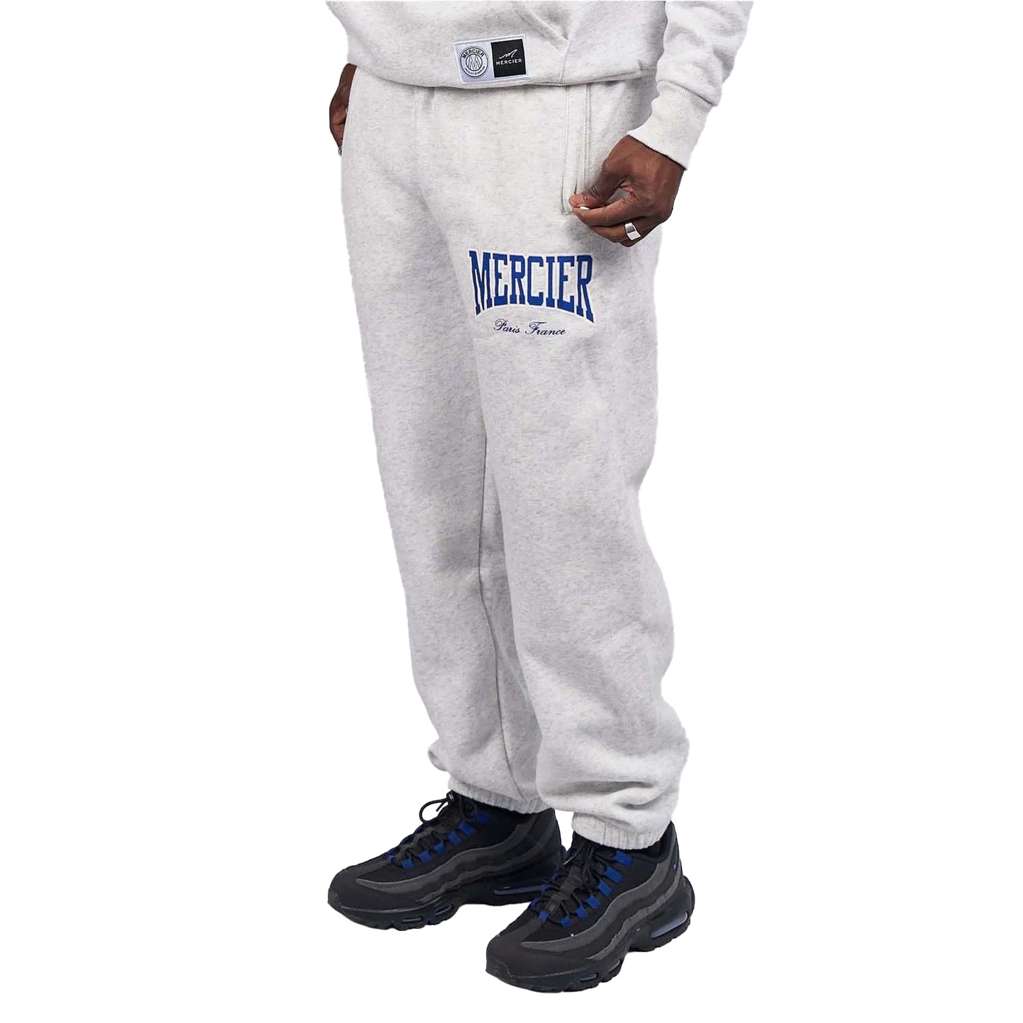 Grey Marl - Front - Mercier Mens Kansas Relax Jogging Bottoms