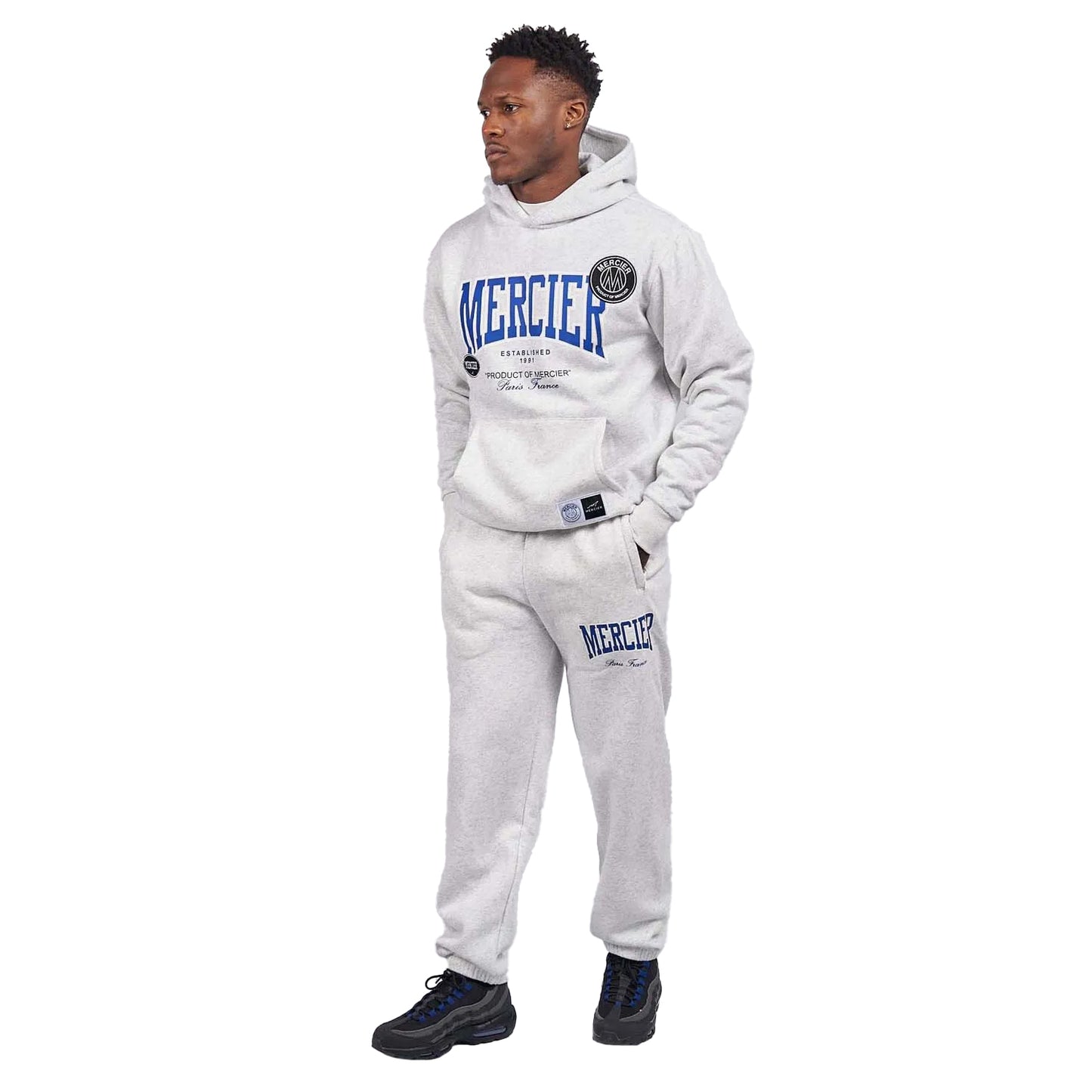 Grey Marl - Side - Mercier Mens Kansas Relax Jogging Bottoms