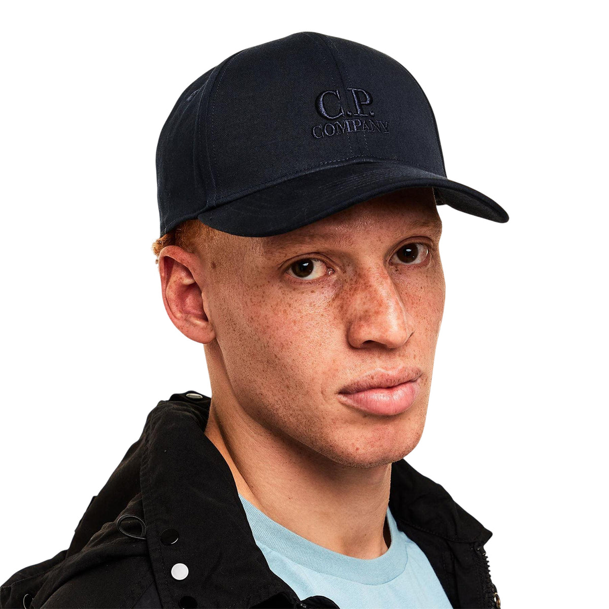 Blue - Side - C.P. Company Mens Embroidered Logo Baseball Cap