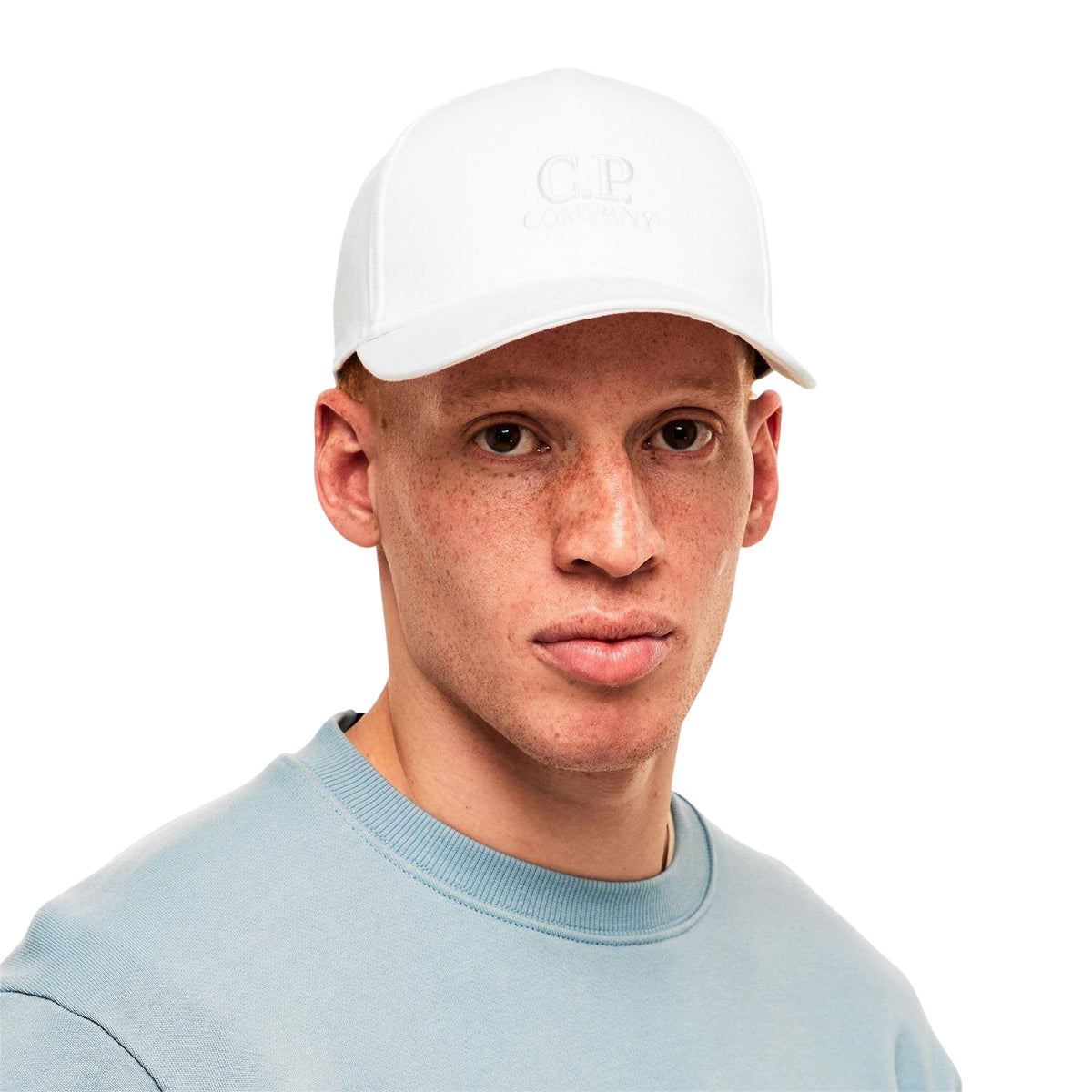 White - Side - C.P. Company Mens Embroidered Logo Baseball Cap