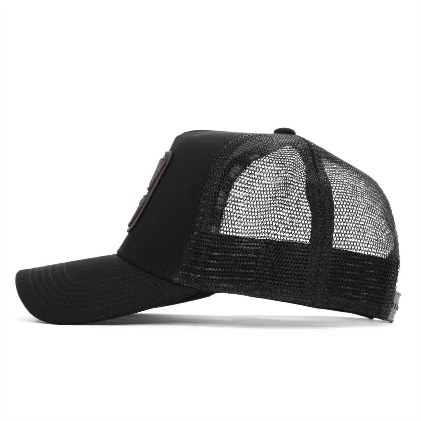 Black - Side - Societe Noir Unisex Adult Box Trucker Cap