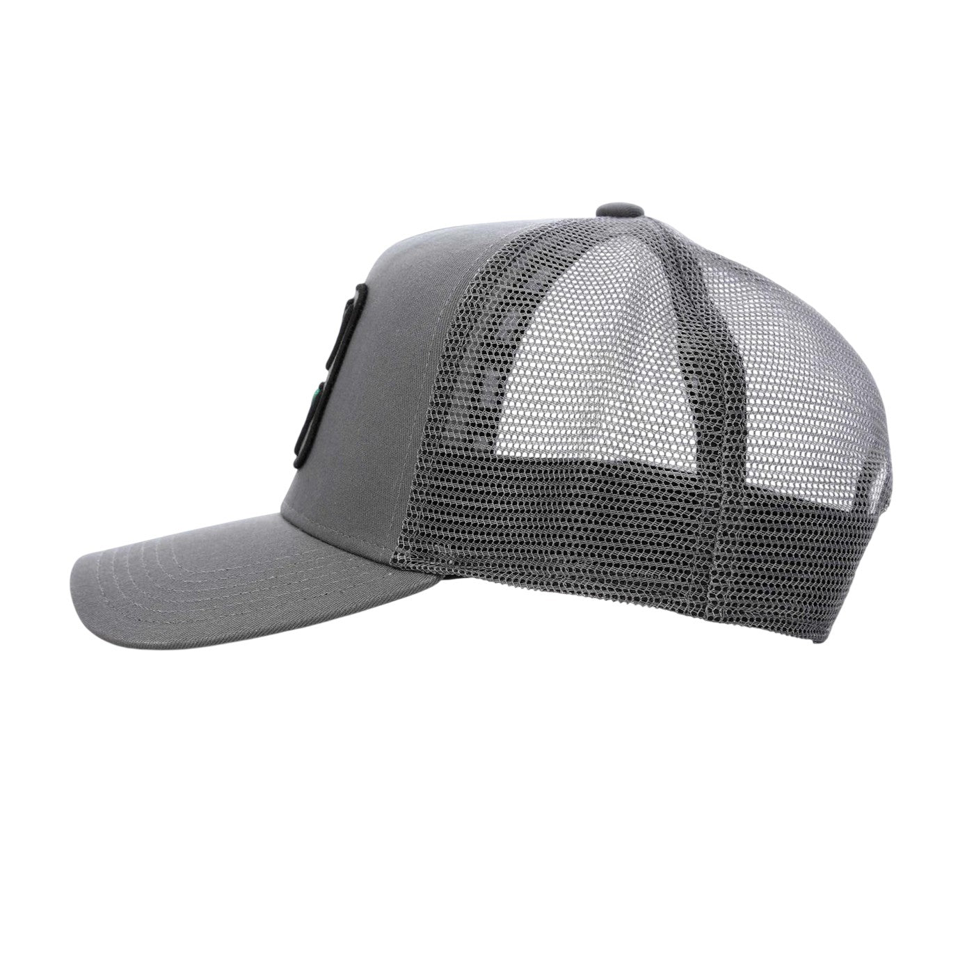Black-Grey - Side - Societe Noir Unisex Adult Box Trucker Cap