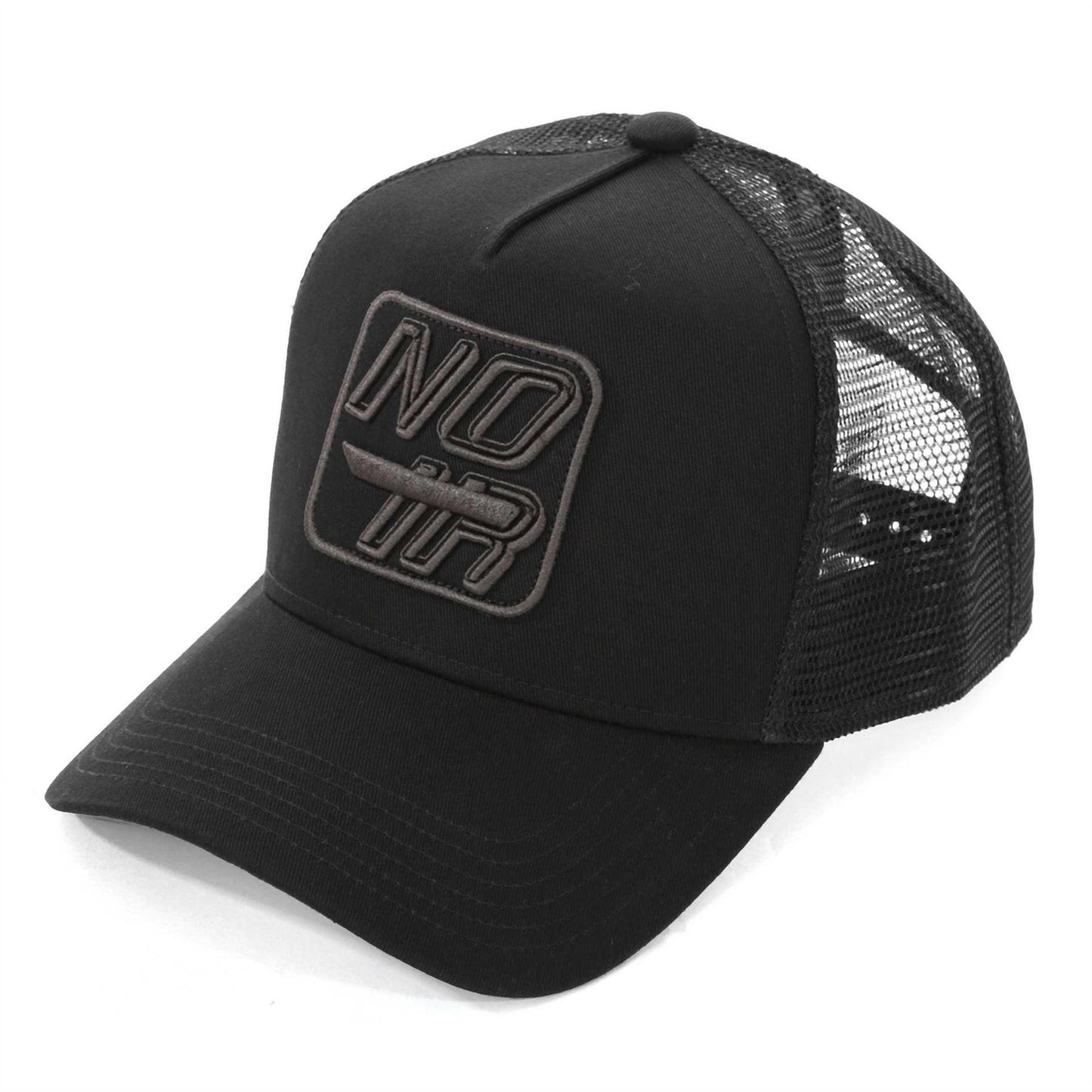 Black - Front - Societe Noir Unisex Adult Box Trucker Cap