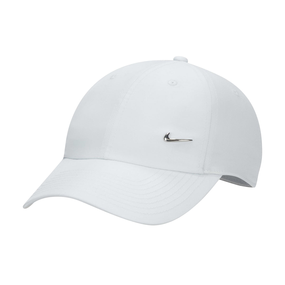 White - Front - Nike Childrens-Kids Metal Swoosh Fabric Baseball Cap