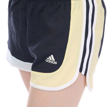 Navy - Back - Adidas Womens-Ladies Marathon 20 Colour Block Running Shorts