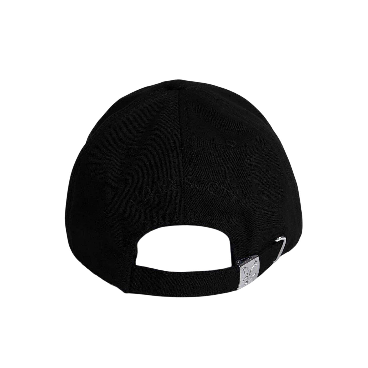 Jet Black - Back - Lyle & Scott Mens Logo Curved Peak Dad Hat