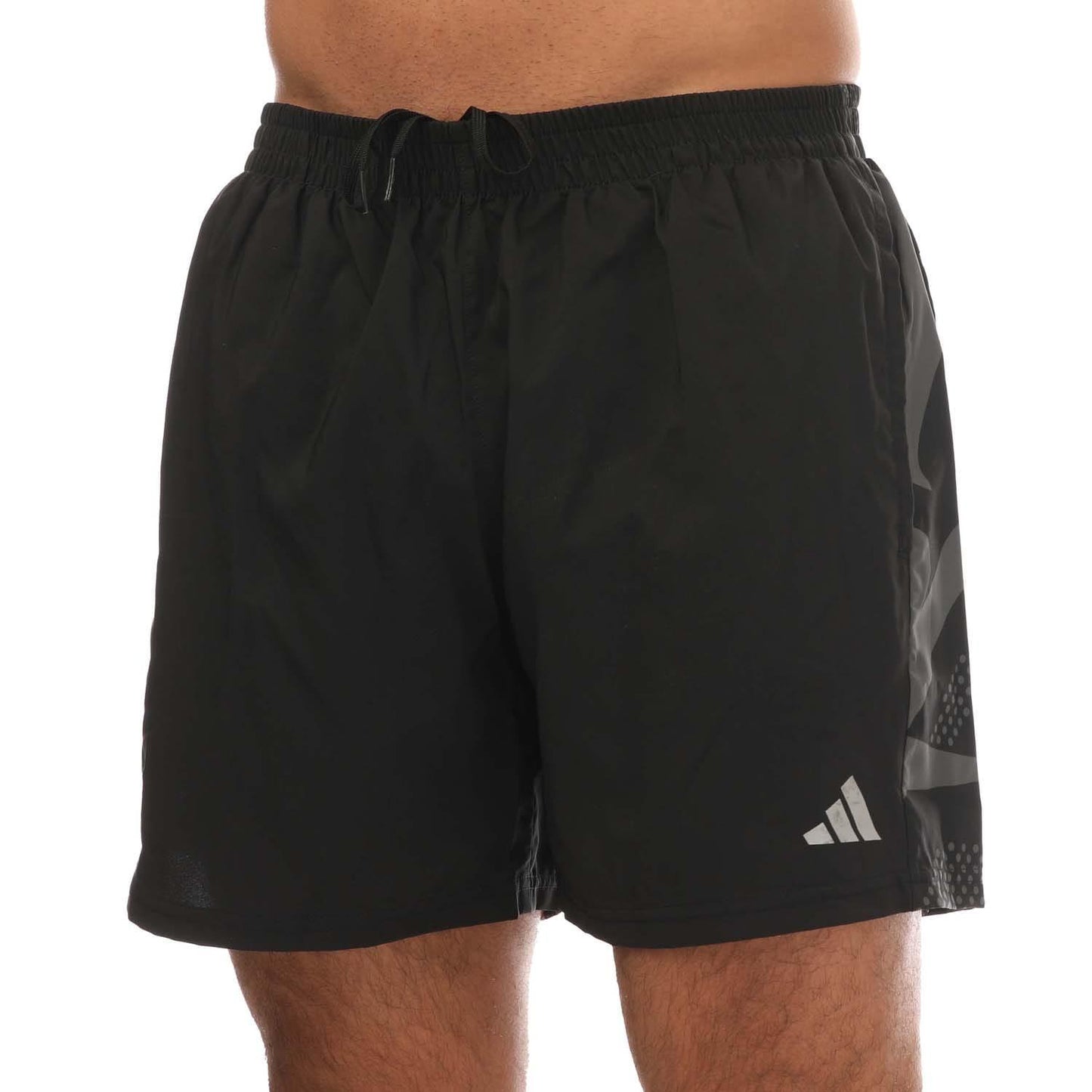 Black-Grey - Front - Adidas Mens Own The Run Shorts