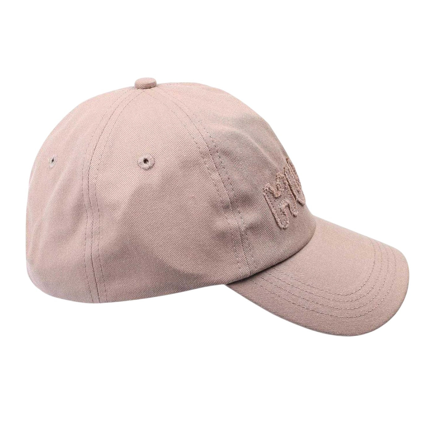 Beige - Side - Hugo Womens-Ladies Cara-FR Raw Edge Cotton Twill Casual Baseball Cap