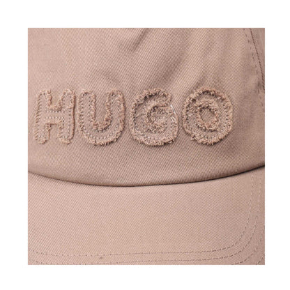 Beige - Pack Shot - Hugo Womens-Ladies Cara-FR Raw Edge Cotton Twill Casual Baseball Cap
