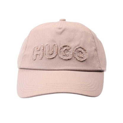 Beige - Front - Hugo Womens-Ladies Cara-FR Raw Edge Cotton Twill Casual Baseball Cap