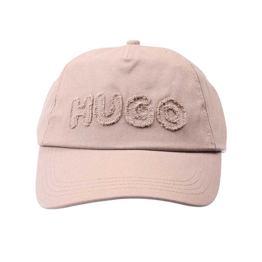 Beige - Front - Hugo Womens-Ladies Cara-FR Raw Edge Cotton Twill Casual Baseball Cap