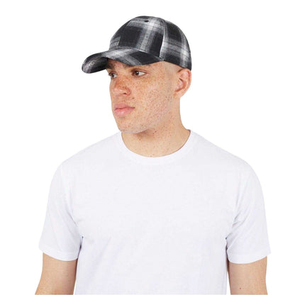 Black-White Check - Lifestyle - Brave Soul Mens Plaid Casual Baseball Cap
