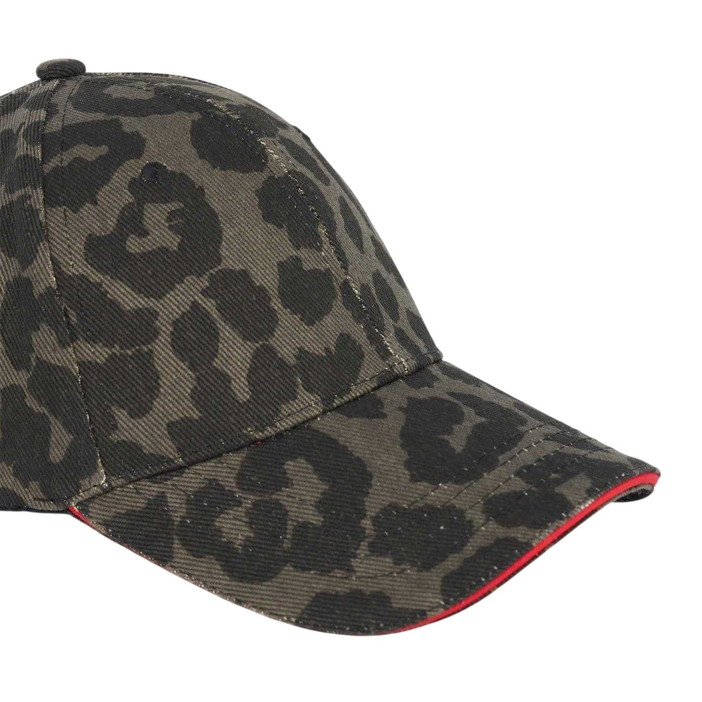 Black-Silver Leopard Print - Side - Brave Soul Mens Leopard Print Casual Baseball Cap