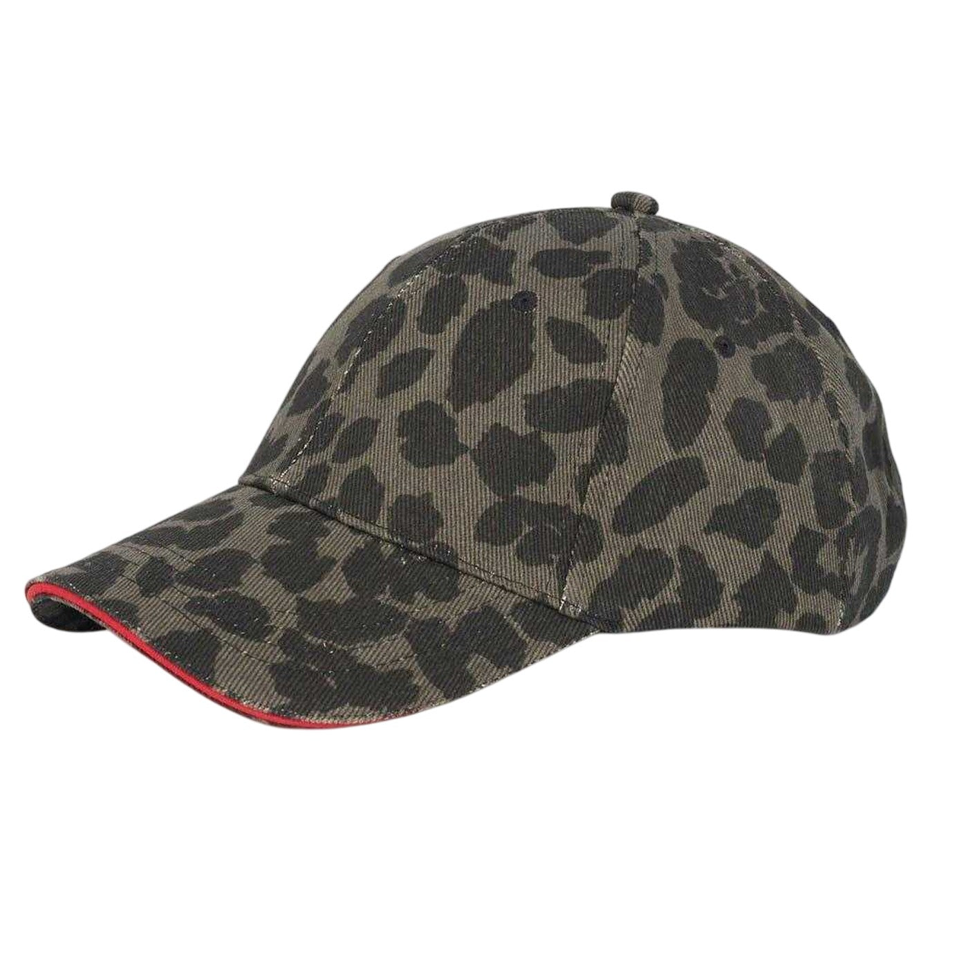 Black-Silver Leopard Print - Front - Brave Soul Mens Leopard Print Casual Baseball Cap